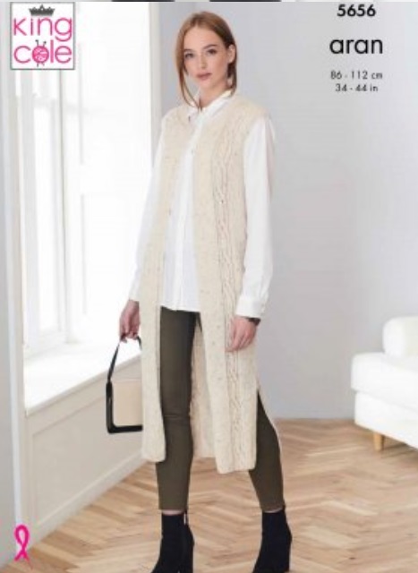 Waistcoat & Jacket Pattern 5656 Knitted In Forest Aran 